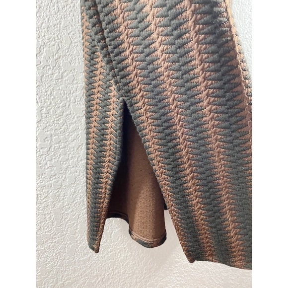 Anthropologie Maeve Meridian Midi Striped Quilted Brown Black Dress NWT - Picture 9 of 14